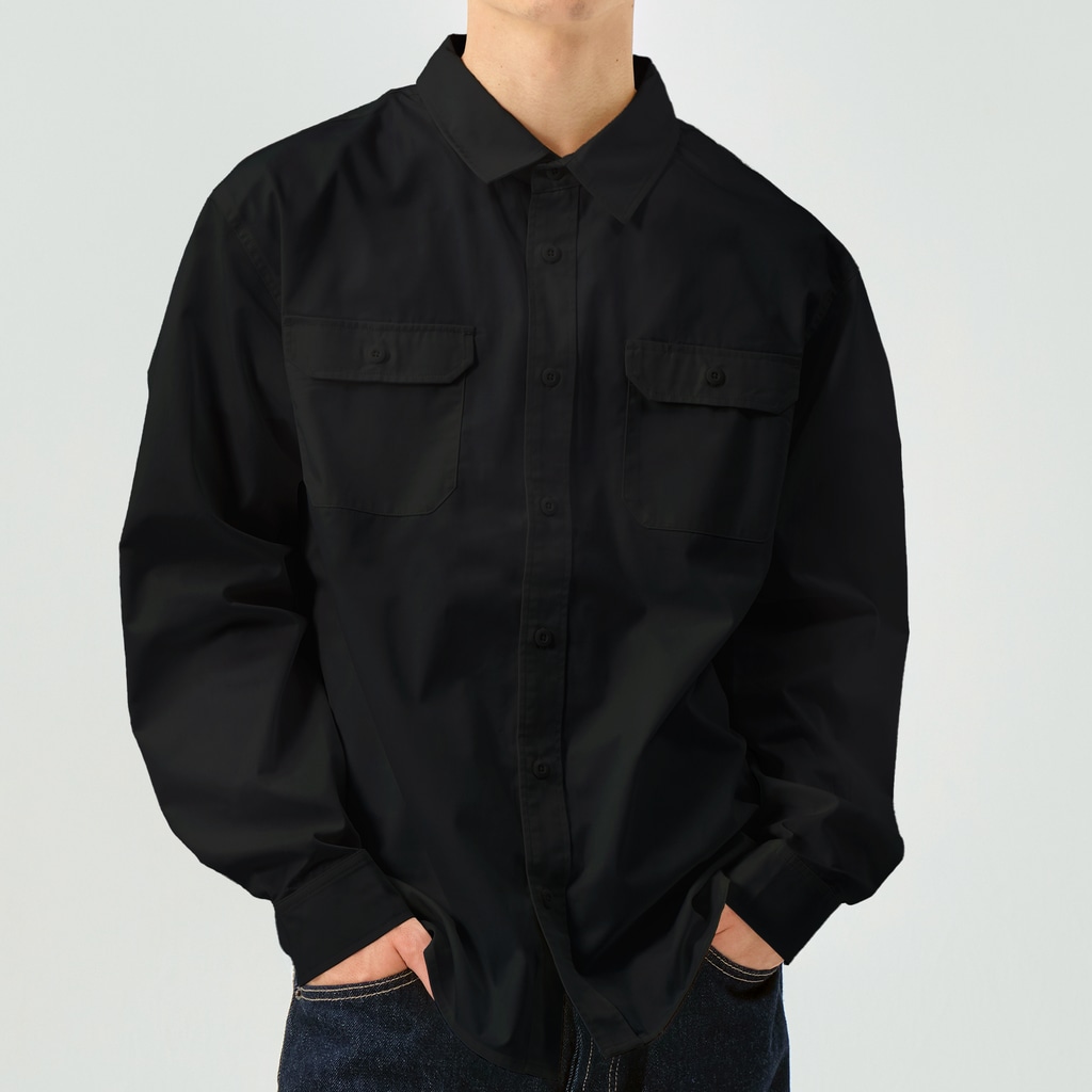 onehappinessのゴールデンレトリバー　crown heart　onehappiness　white Work Shirt