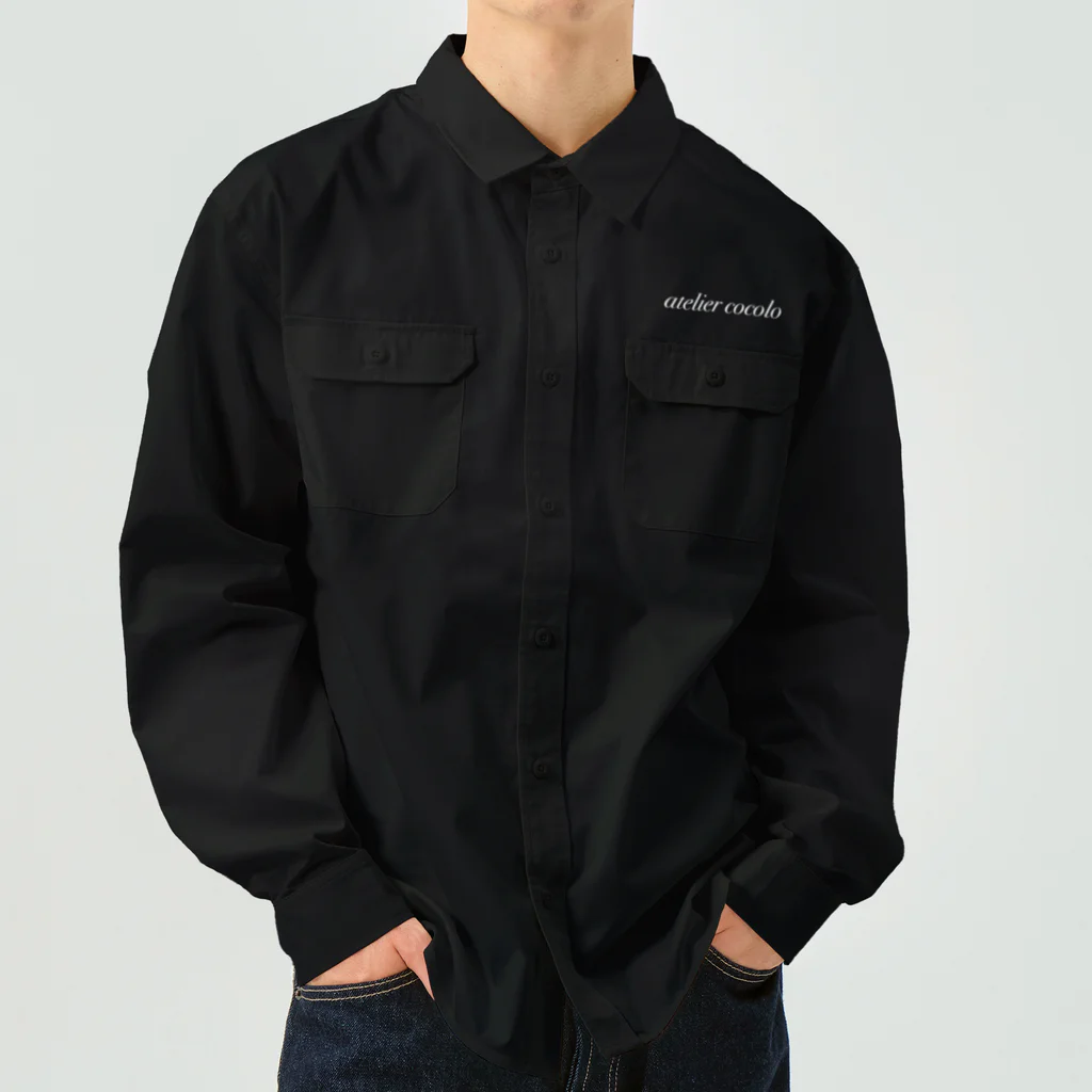 atelier cocoloのatelier cocolo 白文字 Work Shirt