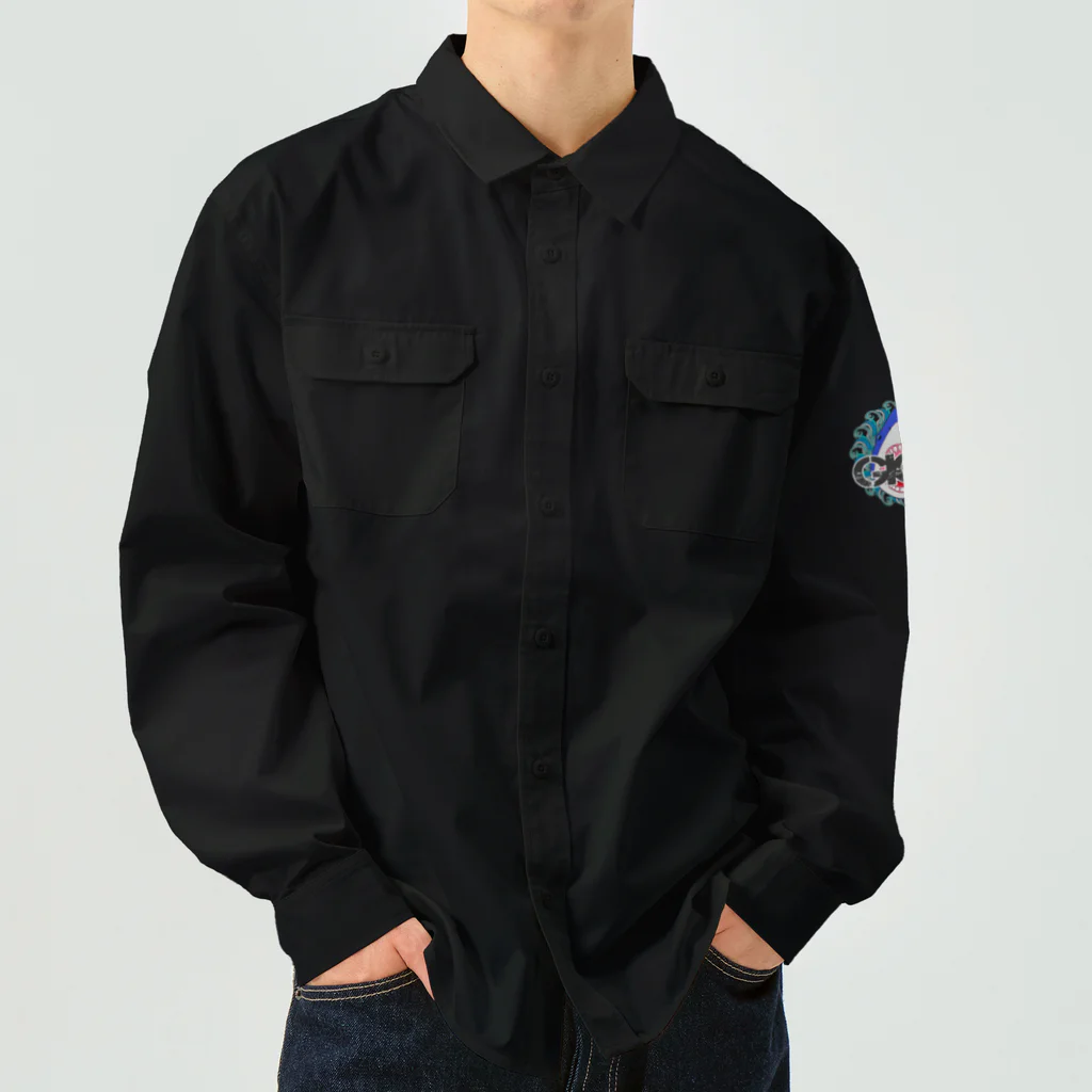 LalaHangeulのぎがばいと 鮫デザイン Work Shirt