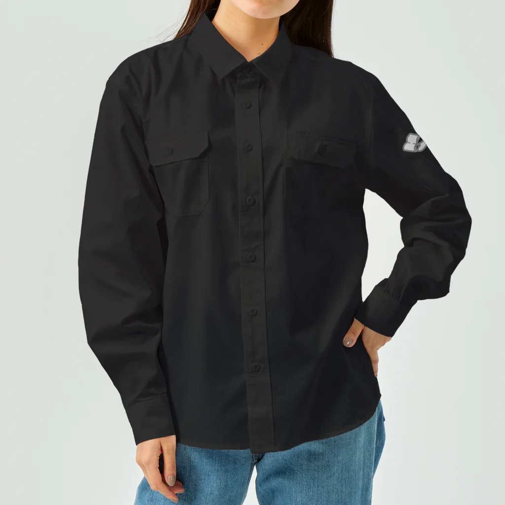 ari designのモノクロ・読書が大好きなクマ Work Shirt