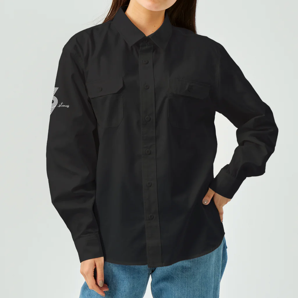 まみちょん【豆い洞】の69.STONES グッズ（白ロゴバージョン） Work Shirt