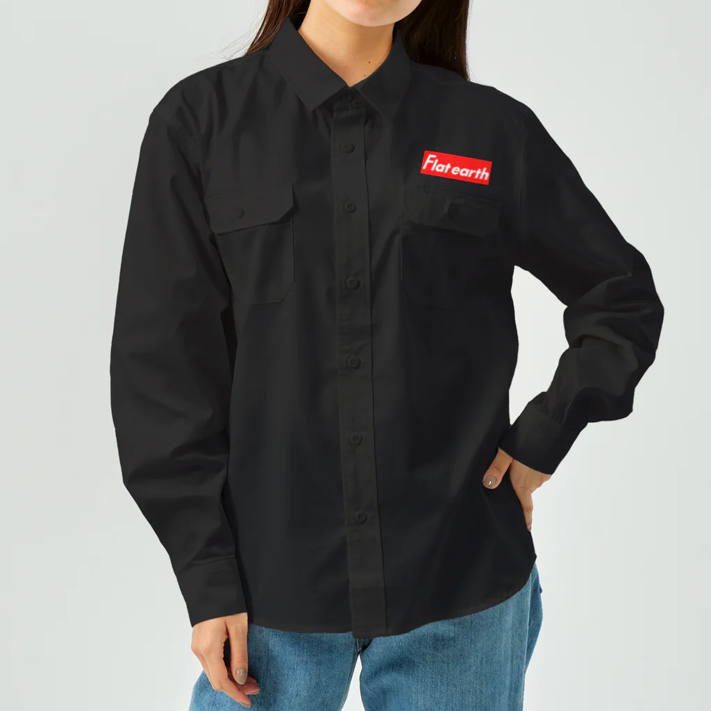 Mappila SHOPのフラットアースMAP 白01 Work Shirt