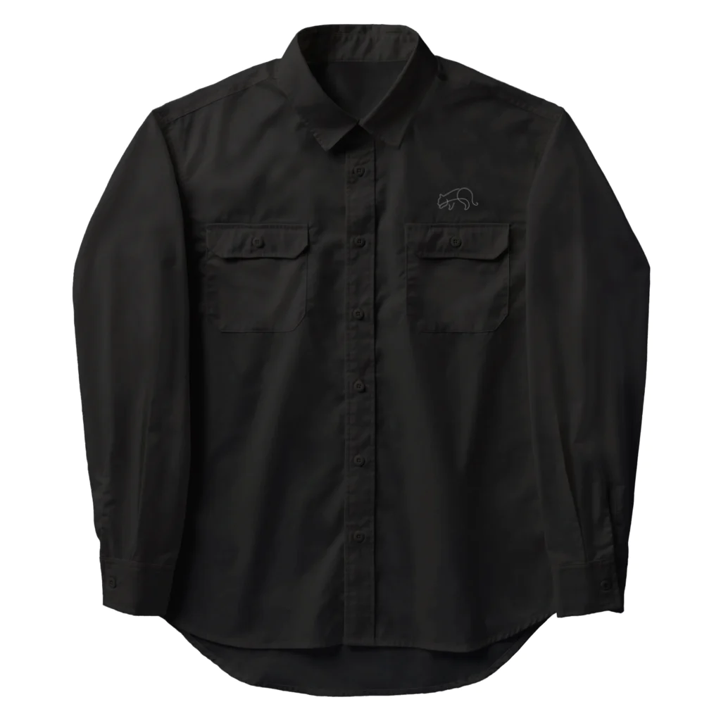 レイにーの忍び歩きシンプル白猫 Work Shirt