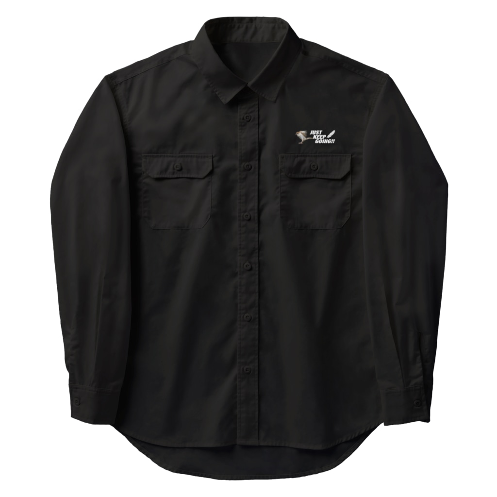 “すずめのおみせ” SUZURI店のJUST KEEP GOING Work Shirt