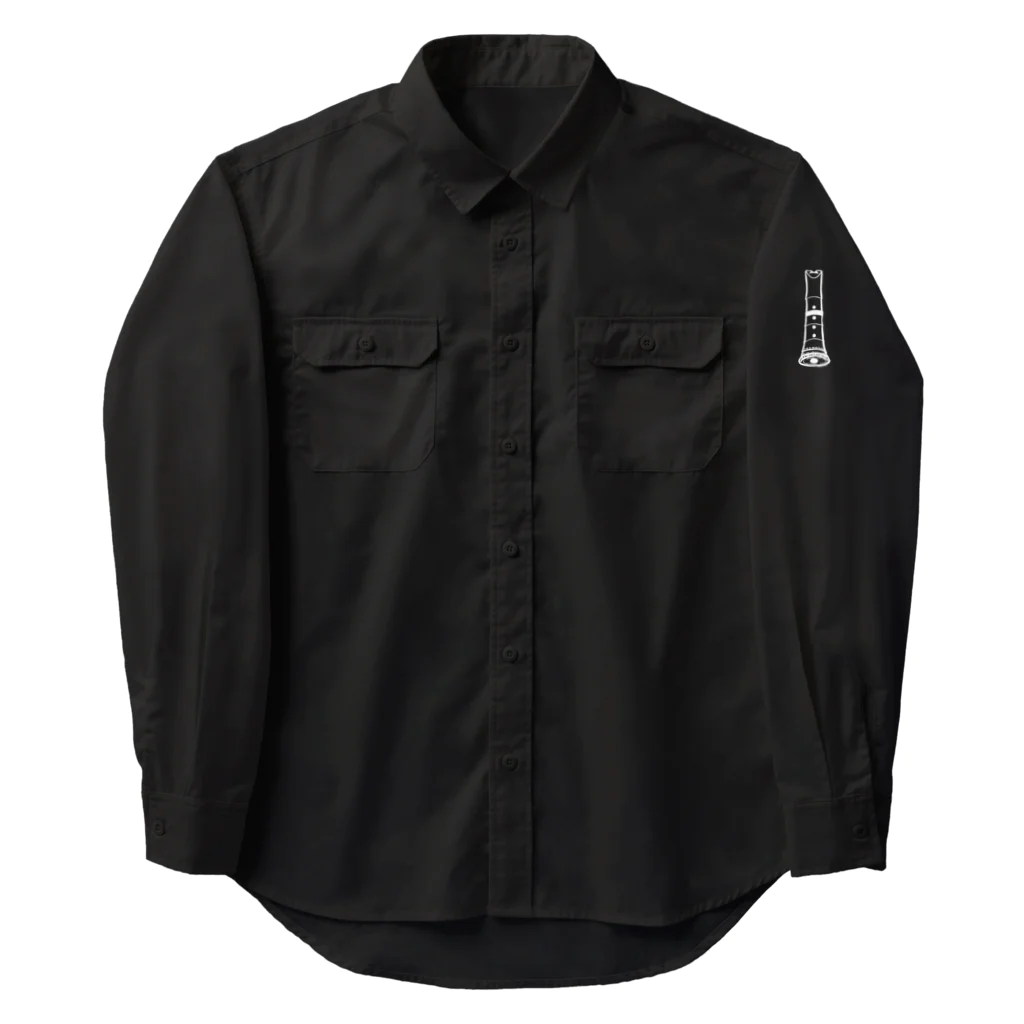 綾錦工房 りこりすの尺八 -琴古流-白 Work Shirt