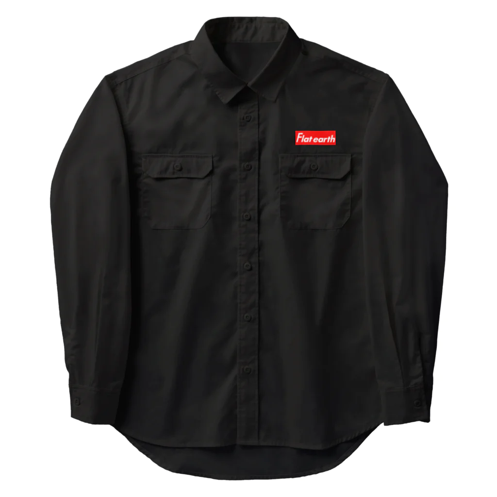 Mappila SHOPのフラットアースMAP 白01 Work Shirt