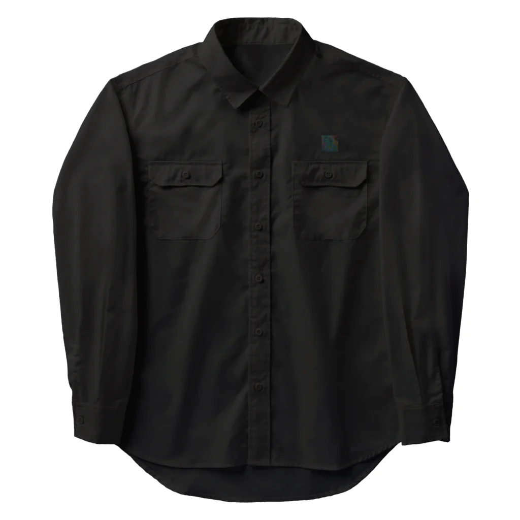 水草のサイバーな都市の地図 Work Shirt