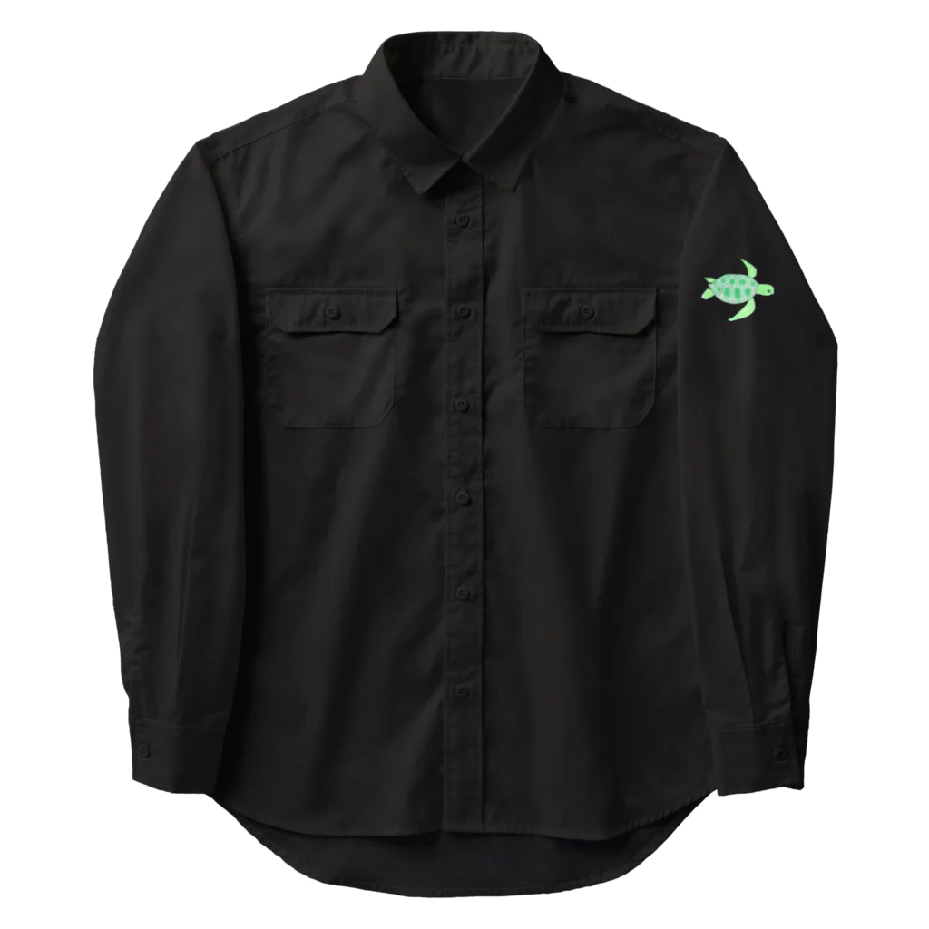 LalaHangeulの海亀さん　ハングルデザイン③ Work Shirt