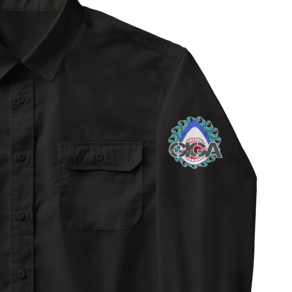 LalaHangeulのぎがばいと 鮫デザイン Work Shirt