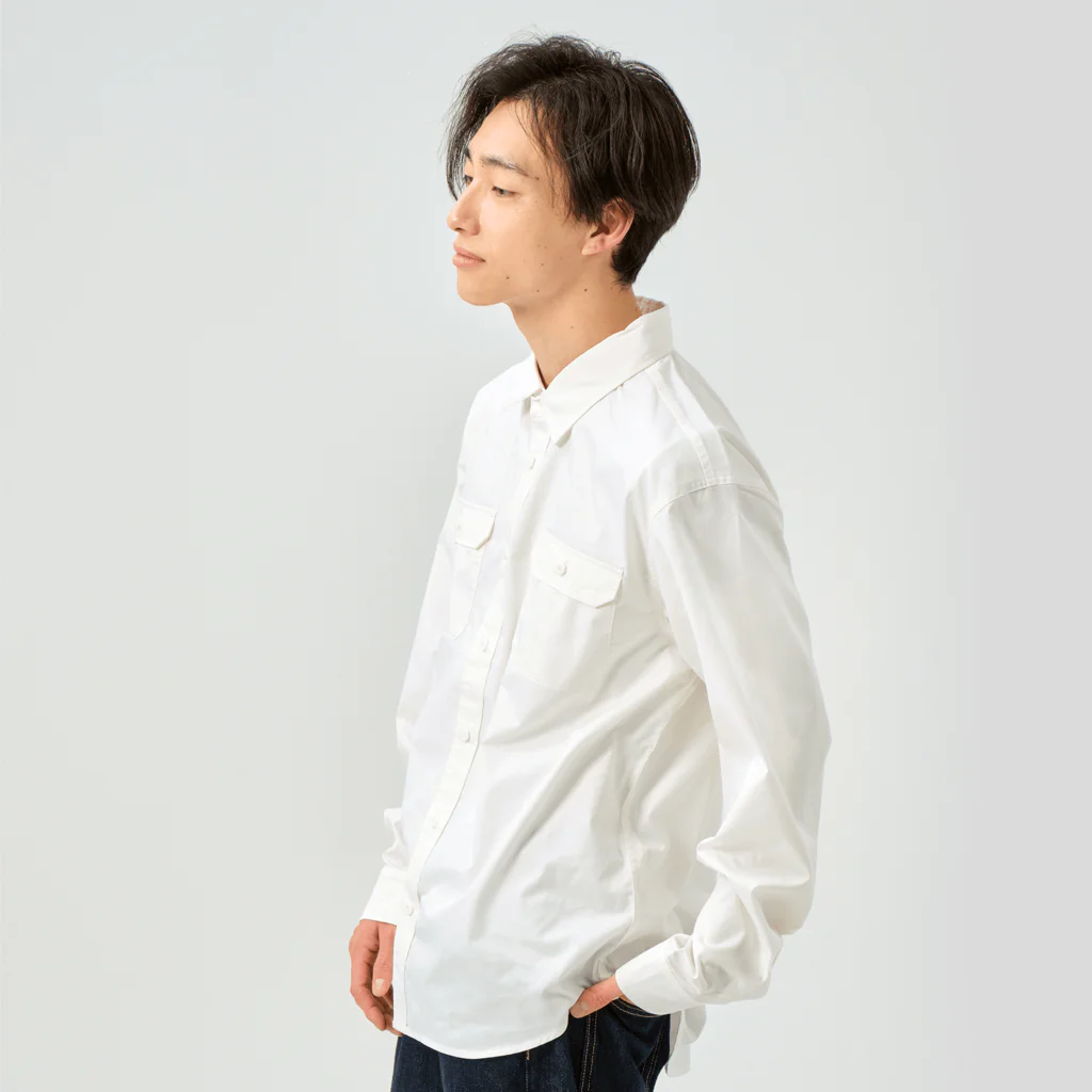 office SANGOLOWの南満州鉄道黒丸ロゴ Work Shirt