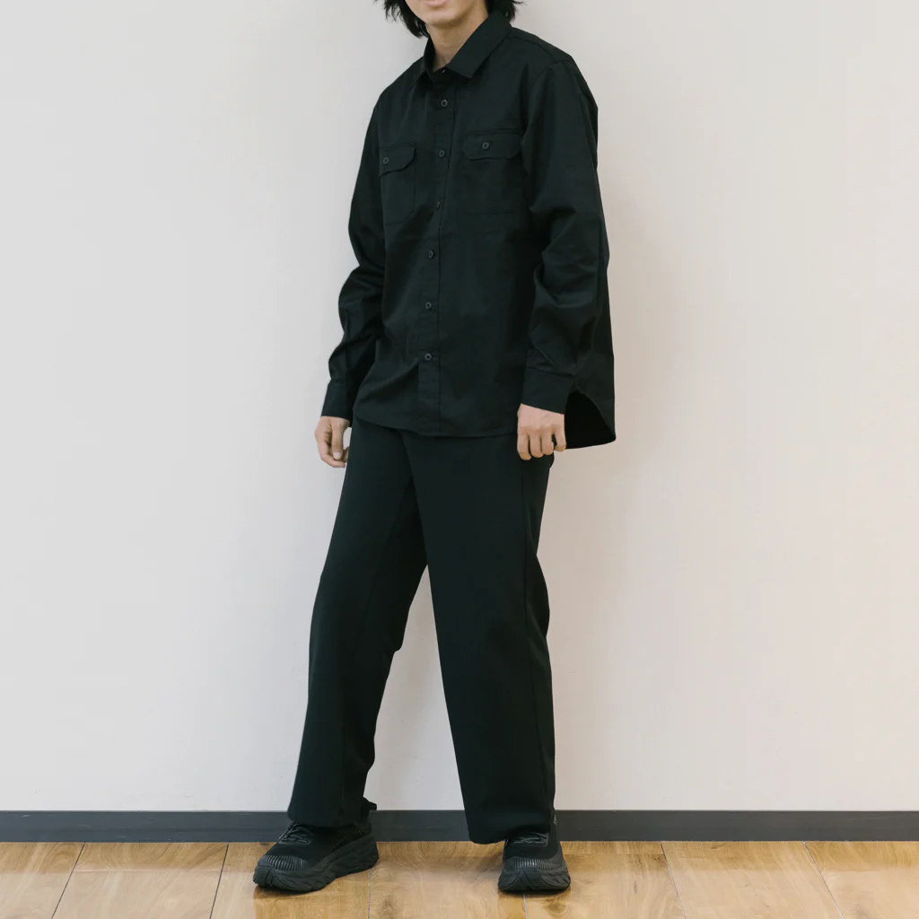 office SANGOLOWの南満州鉄道黒丸ロゴ Work Shirt