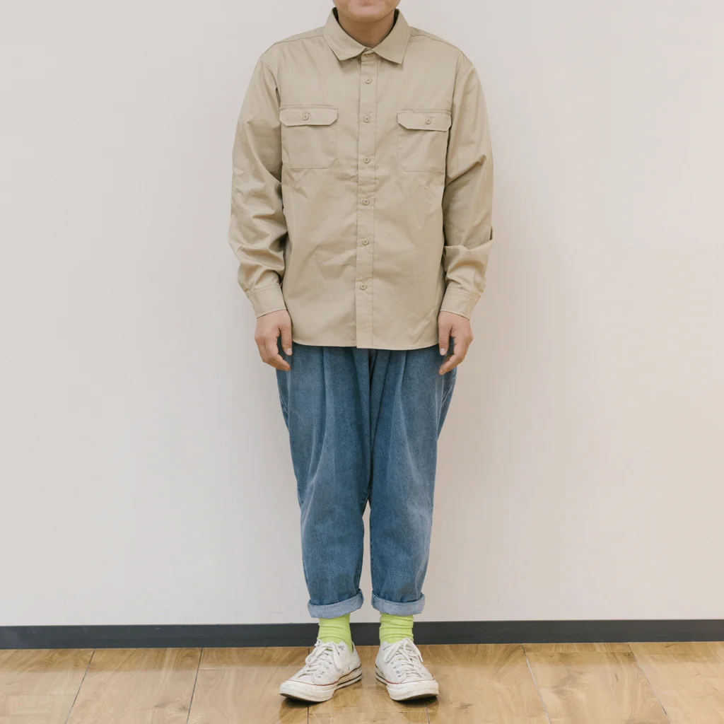 office SANGOLOWの南満州鉄道黒丸ロゴ Work Shirt