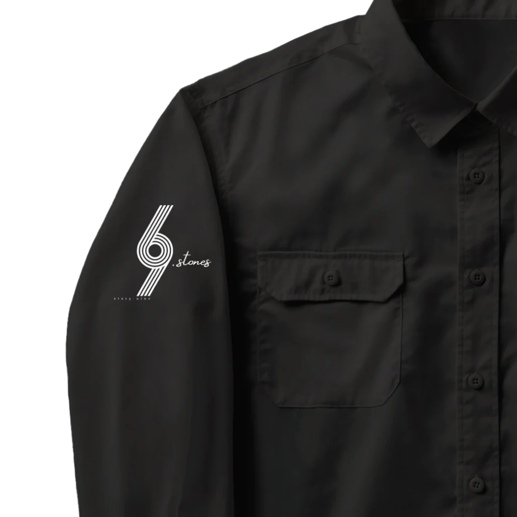 まみちょん【豆い洞】の69.STONES グッズ（白ロゴバージョン） Work Shirt