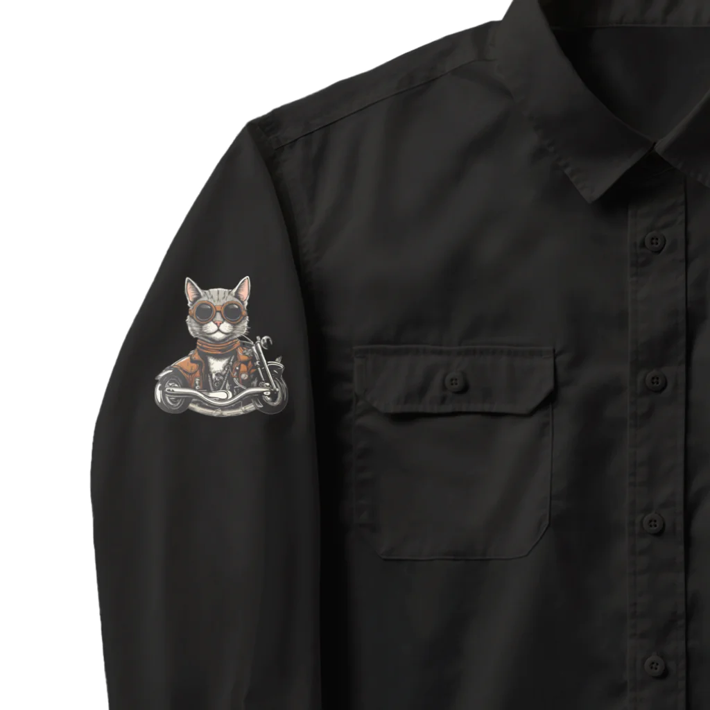 maonyaのアウトドア猫 Work Shirt