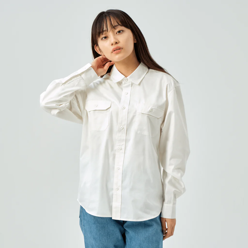 LalaHangeulのまなてぃ　バックプリント Work Shirt