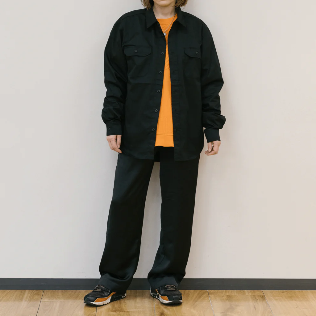 LalaHangeulのまなてぃ　バックプリント Work Shirt