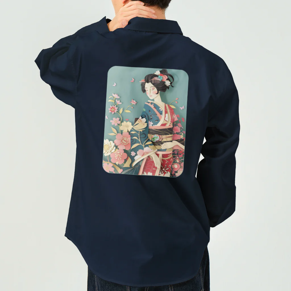 MistyStarkの着物女性の切り絵アート　―　Kimono woman paper-cutting art　ー Work Shirt