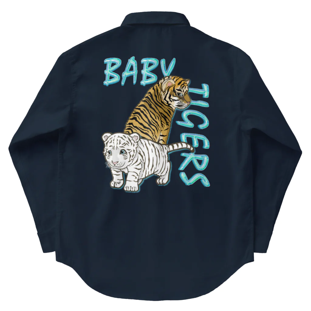 LalaHangeulのBABY TIGERS　バックプリント ワークシャツ