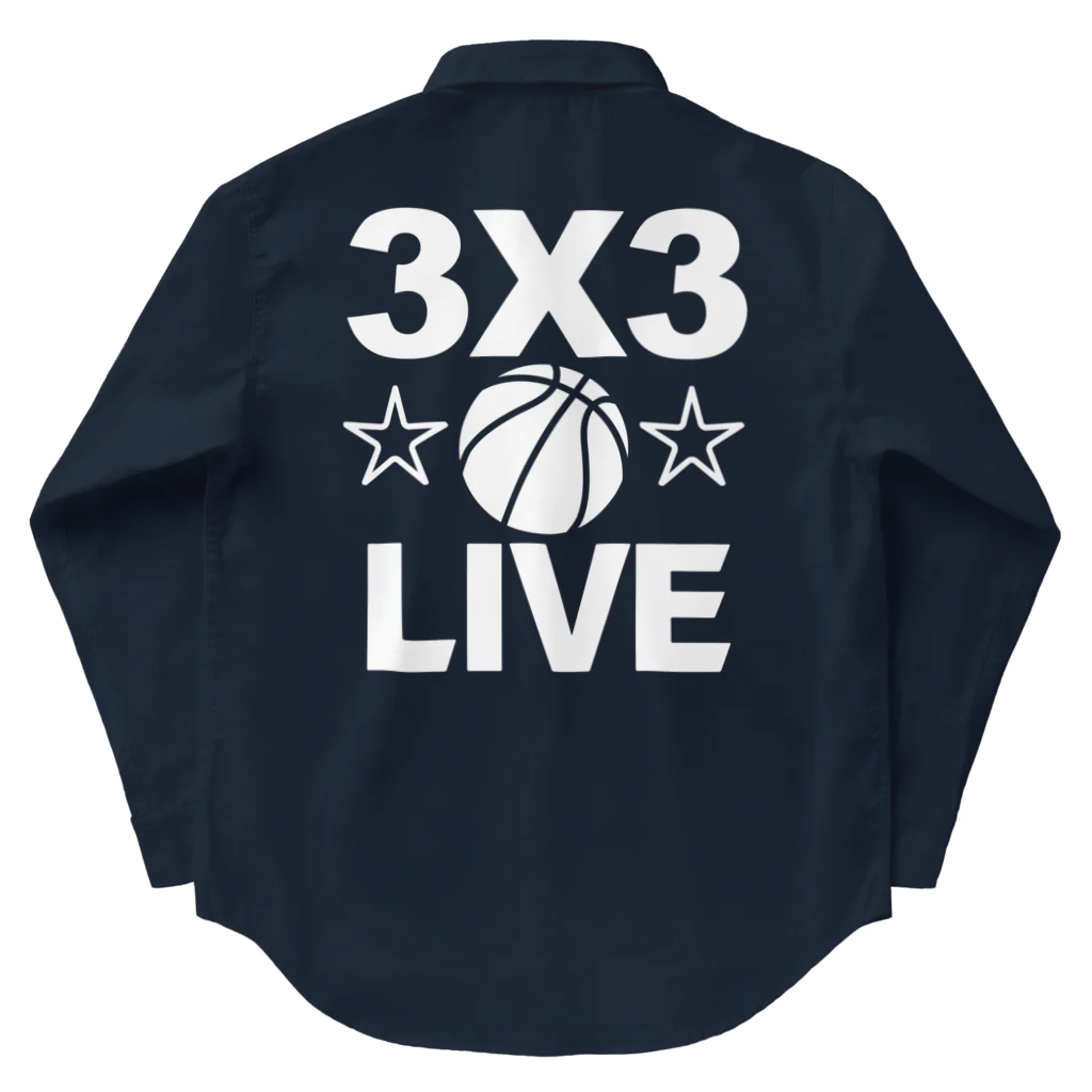 sports_tower スポーツタワーの3x3・白・スリーエックススリー・3人制バスケ・Tシャツ・アイテム・グッズ・ストリートバスケ・バスケットボール・スピーディーなバスケ・1試合10分間の21点ノックアウト・スポーツ・有望 ワークシャツ