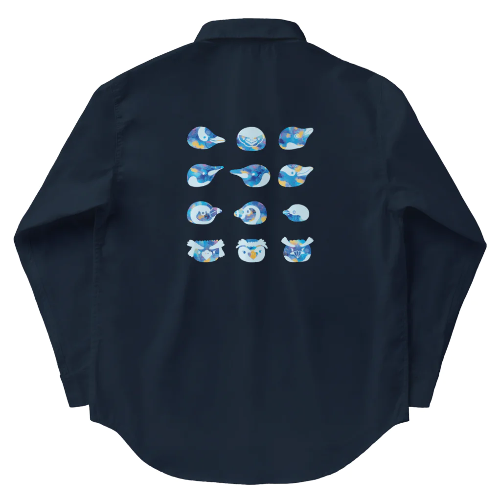 すずの木洋品店の水彩風ペンギン Work Shirt