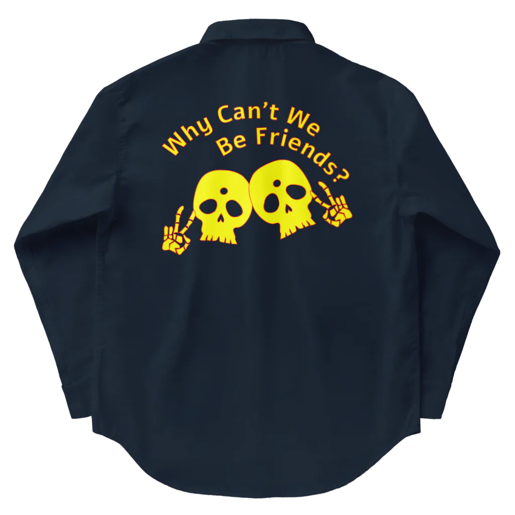 『NG （Niche・Gate）』ニッチゲート-- IN SUZURIのWhy Can't We Be Friends?（黄色） Work Shirt