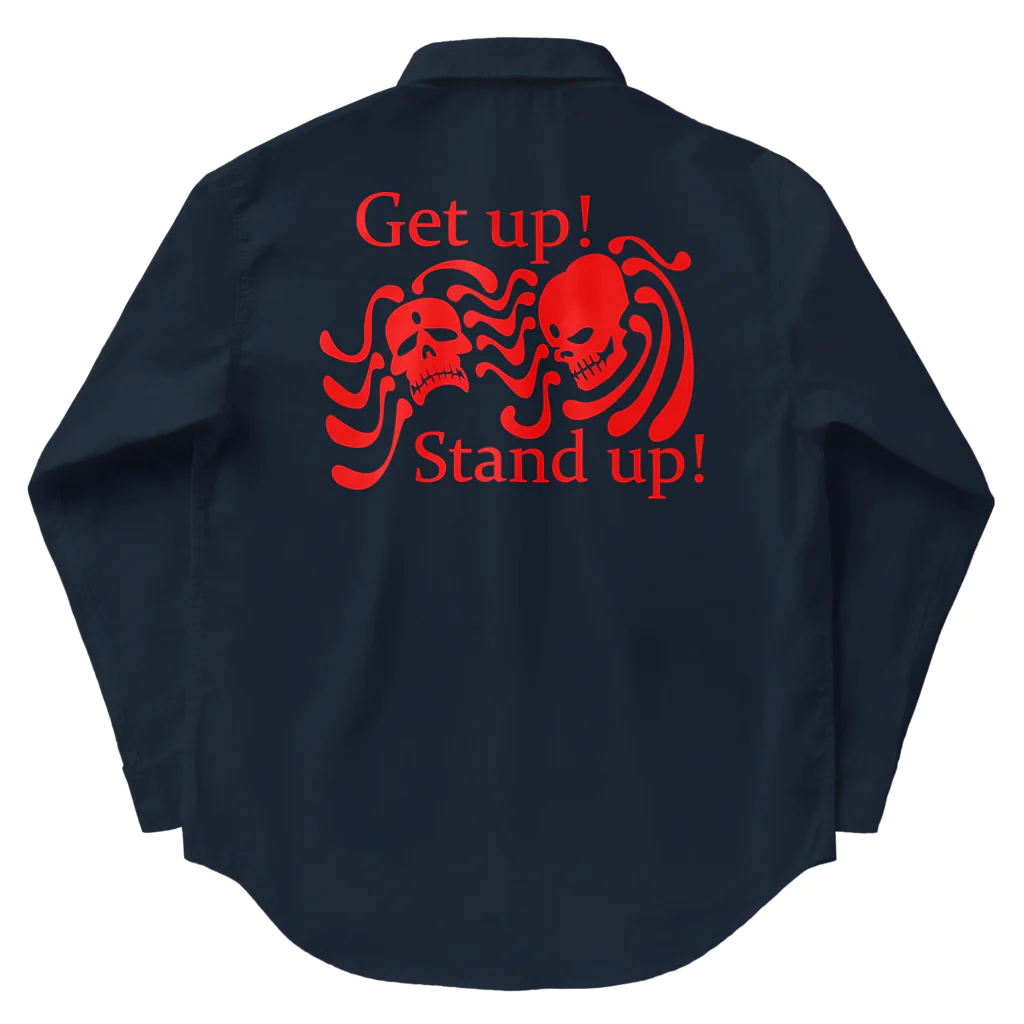 『NG （Niche・Gate）』ニッチゲート-- IN SUZURIのGet Up! Stand Up!(赤) Work Shirt