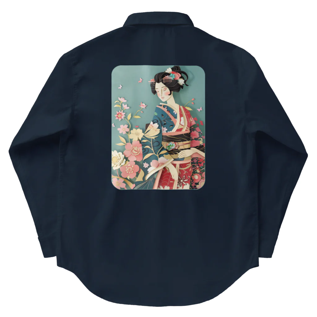 MistyStarkの着物女性の切り絵アート　―　Kimono woman paper-cutting art　ー Work Shirt