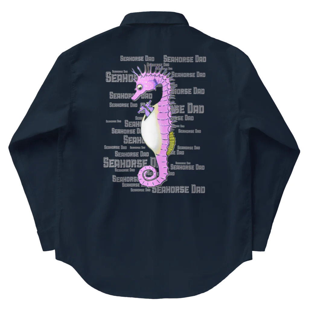 LalaHangeulのSeahorse Dad バックプリント Work Shirt