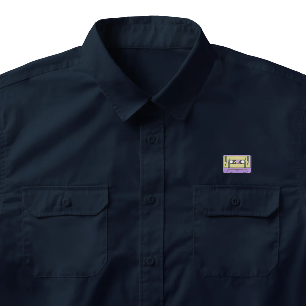 うらめし屋　のカセットと鉛筆　背景なし Work Shirt