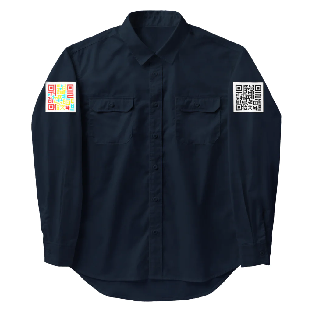 LalaHangeulの答え合わせ 付き　QRコードに空目するハングル　 Work Shirt