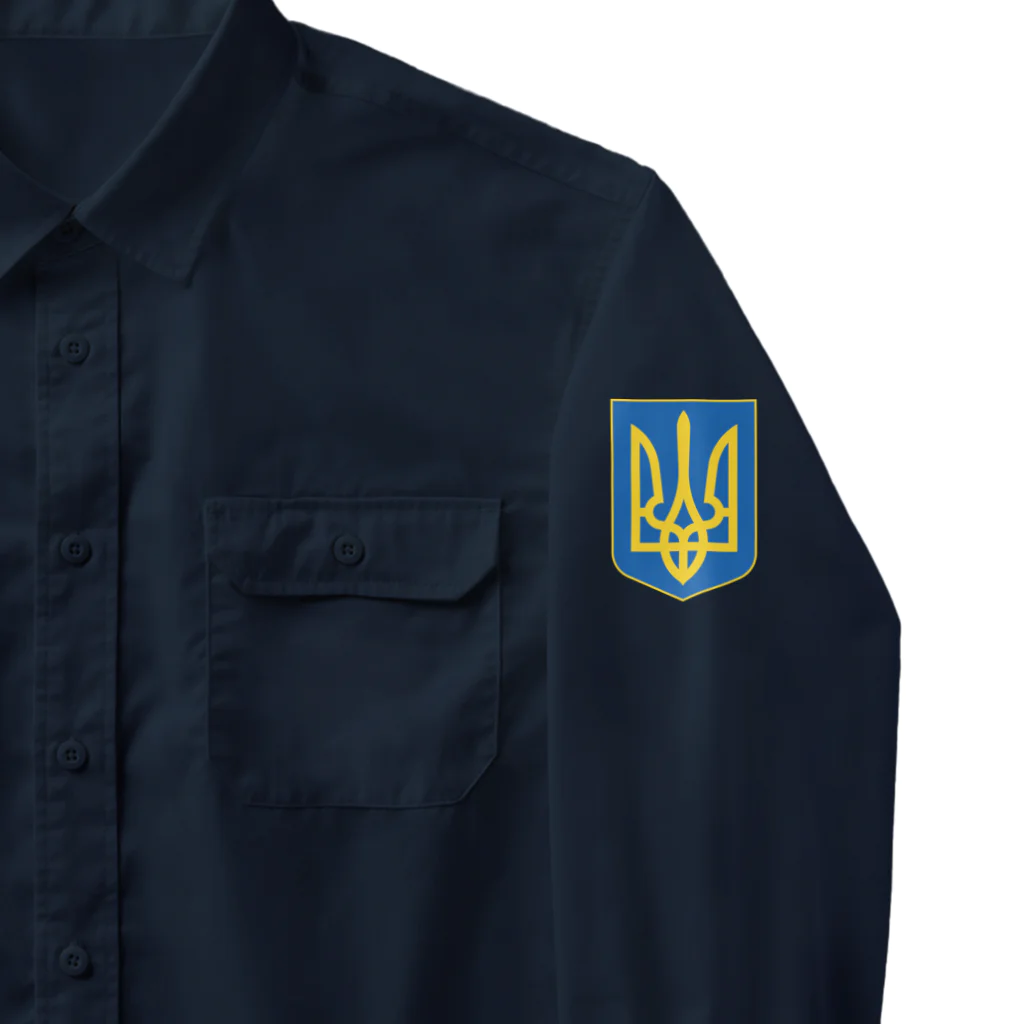 独立社PR,LLCのウクライナ応援 Save Ukraine 徹底抗戦シャツ2 Work Shirt