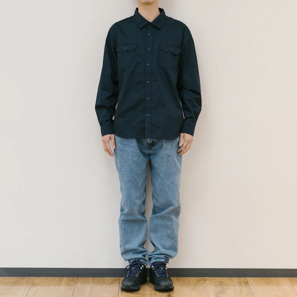 LalaHangeulのSeahorse Dad バックプリント Work Shirt