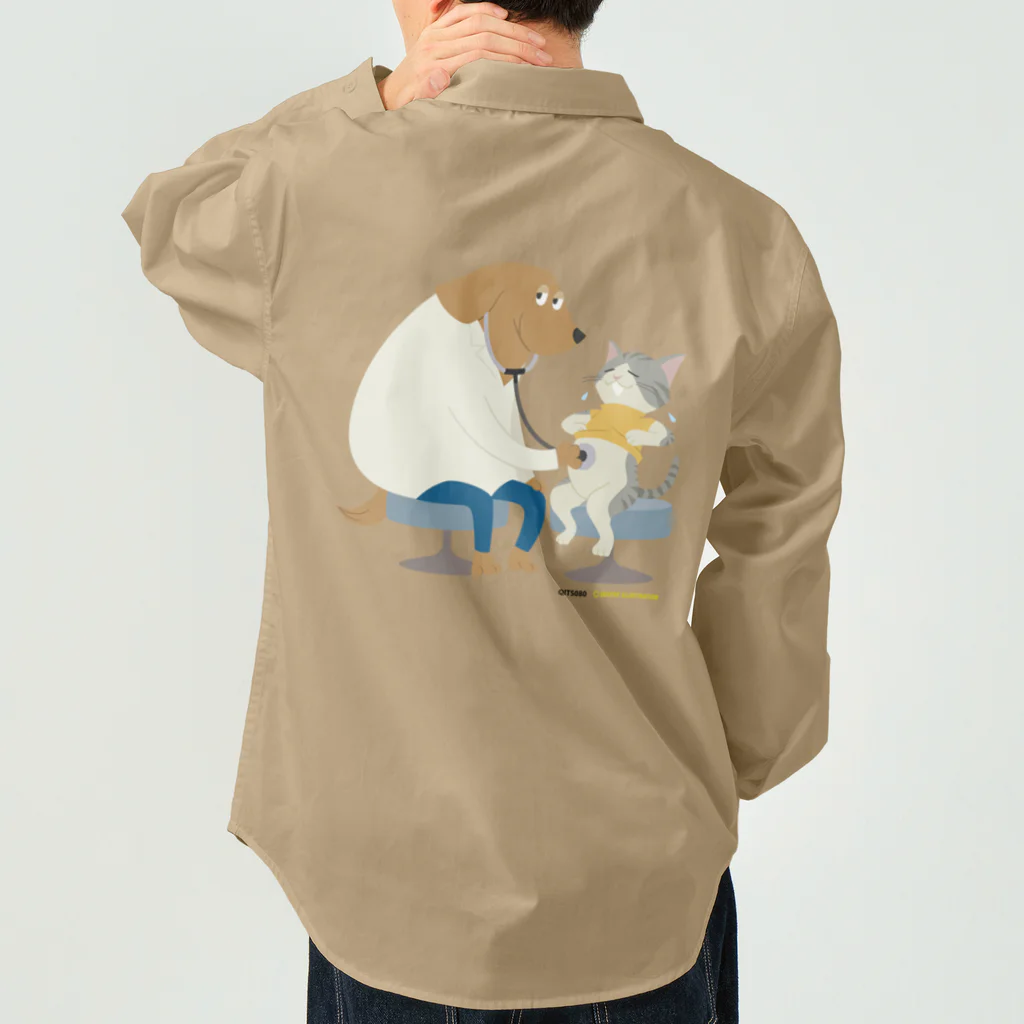 Quatre Illustrationの犬のお医者さん Work Shirt