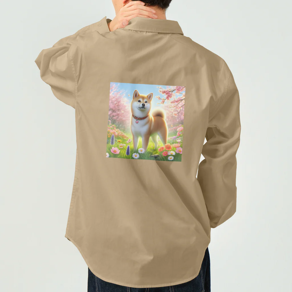 ANTARESの春の柴犬の冒険 Work Shirt