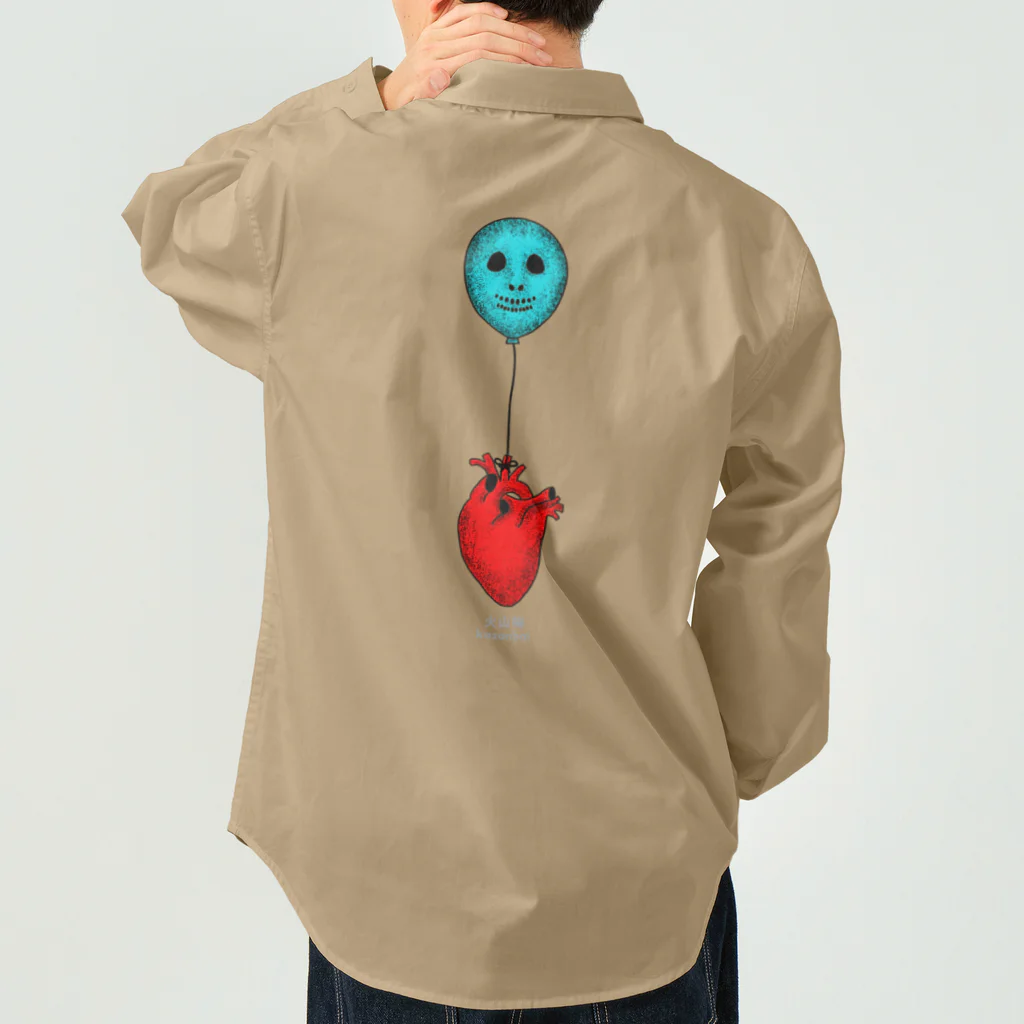 火山梅（kazanbai） storeの【アパレル】skull baloon & heart Work Shirt