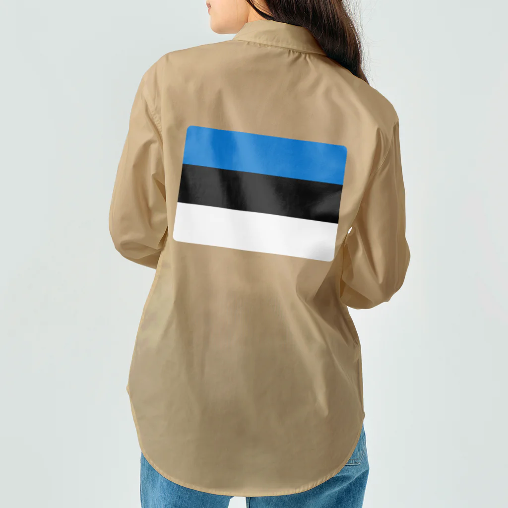 お絵かき屋さんのエストニアの国旗 ワークシャツ