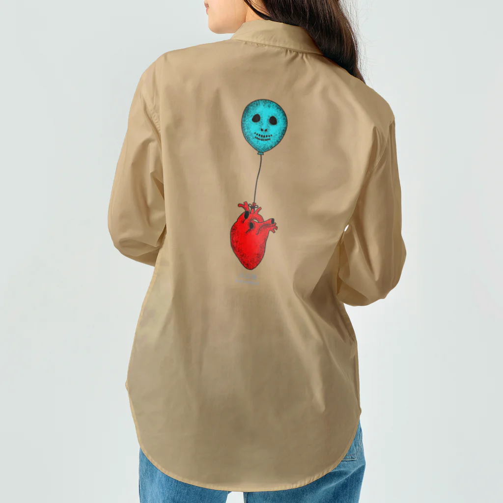 火山梅（kazanbai） storeの【アパレル】skull baloon & heart Work Shirt