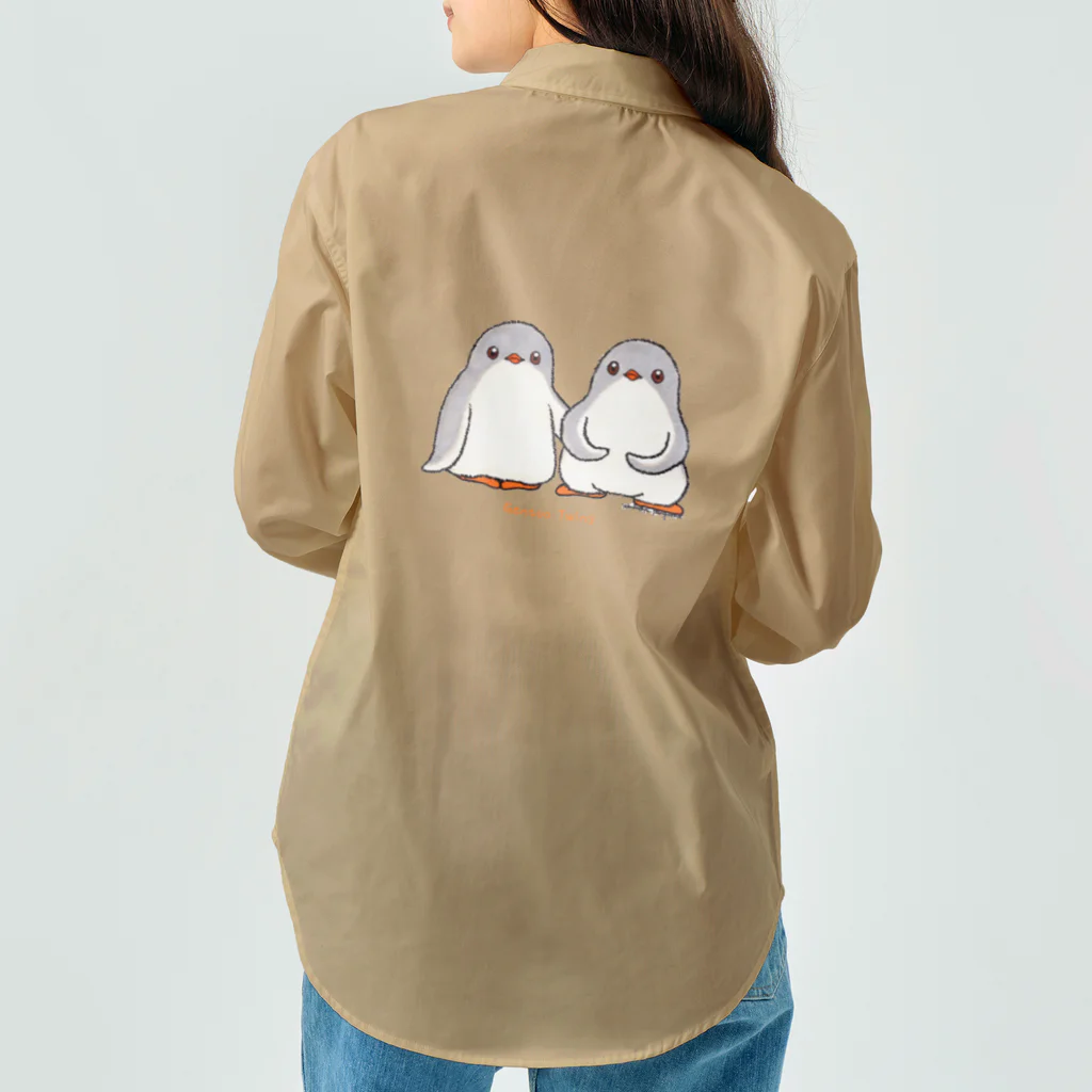 ヤママユ(ヤママユ・ペンギイナ)のふたごのジェンツーペンギン(ロゴあり) Work Shirt