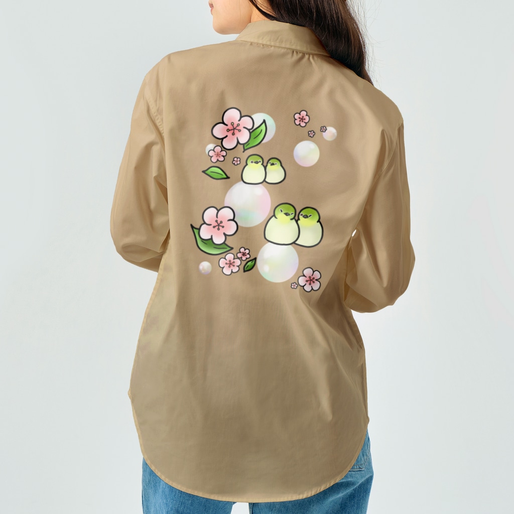 Lily bird（リリーバード）のほわほわメジロ梅 Work Shirt