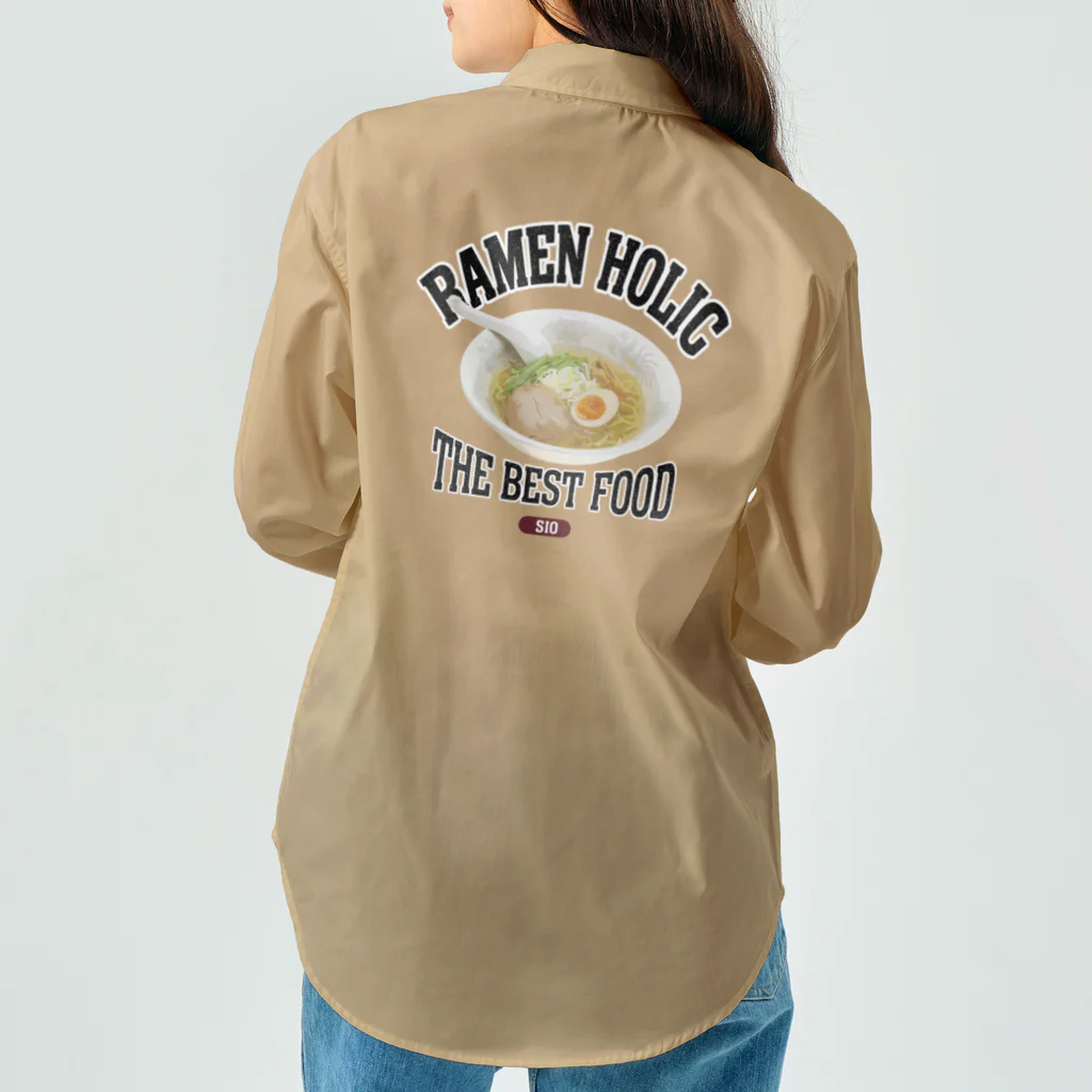 メシテロタイプ（飯テロTシャツブランド）の塩ラーメン（ビンテージ風） Work Shirt