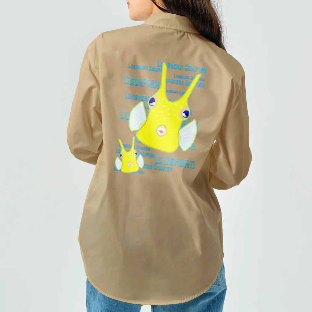 LalaHangeulのLonghorn Cowfish(コンゴウフグ)　バックプリント ワークシャツ