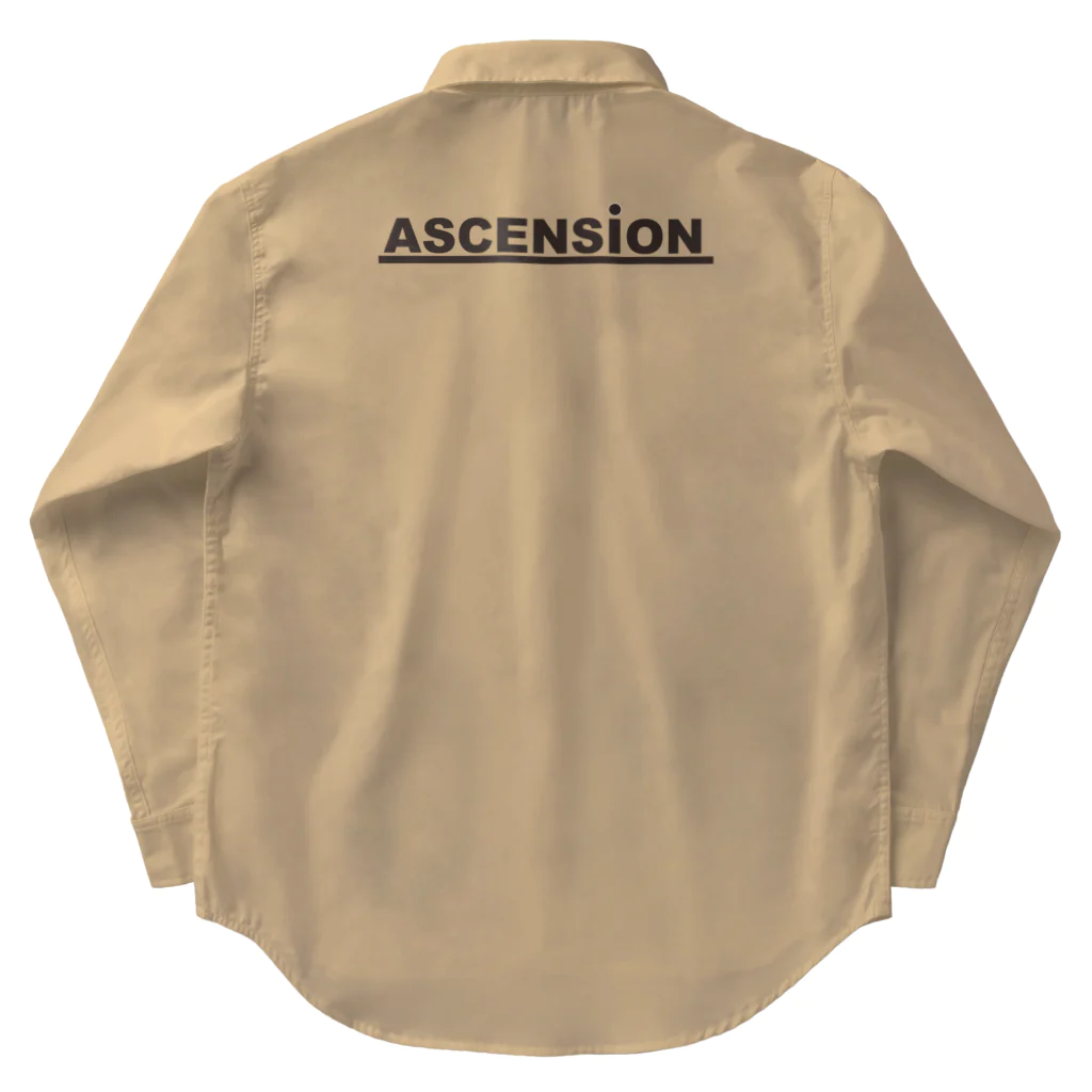 TシャツジャパンSUZURI店🇯🇵のアセンション（ASCENSION）黒文字 ワークシャツ