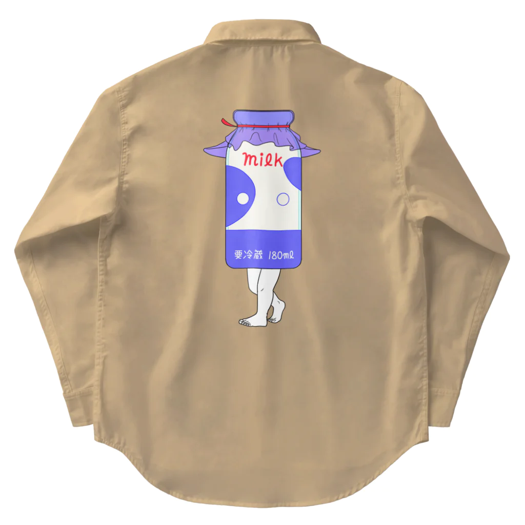 dougaseiseitokoroの足の生えた牛乳瓶 Work Shirt