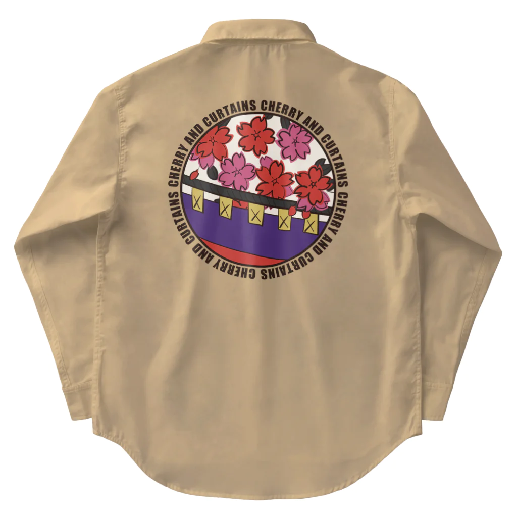 WebArtsの花札丸デザイン「桜に幕」01 Work Shirt