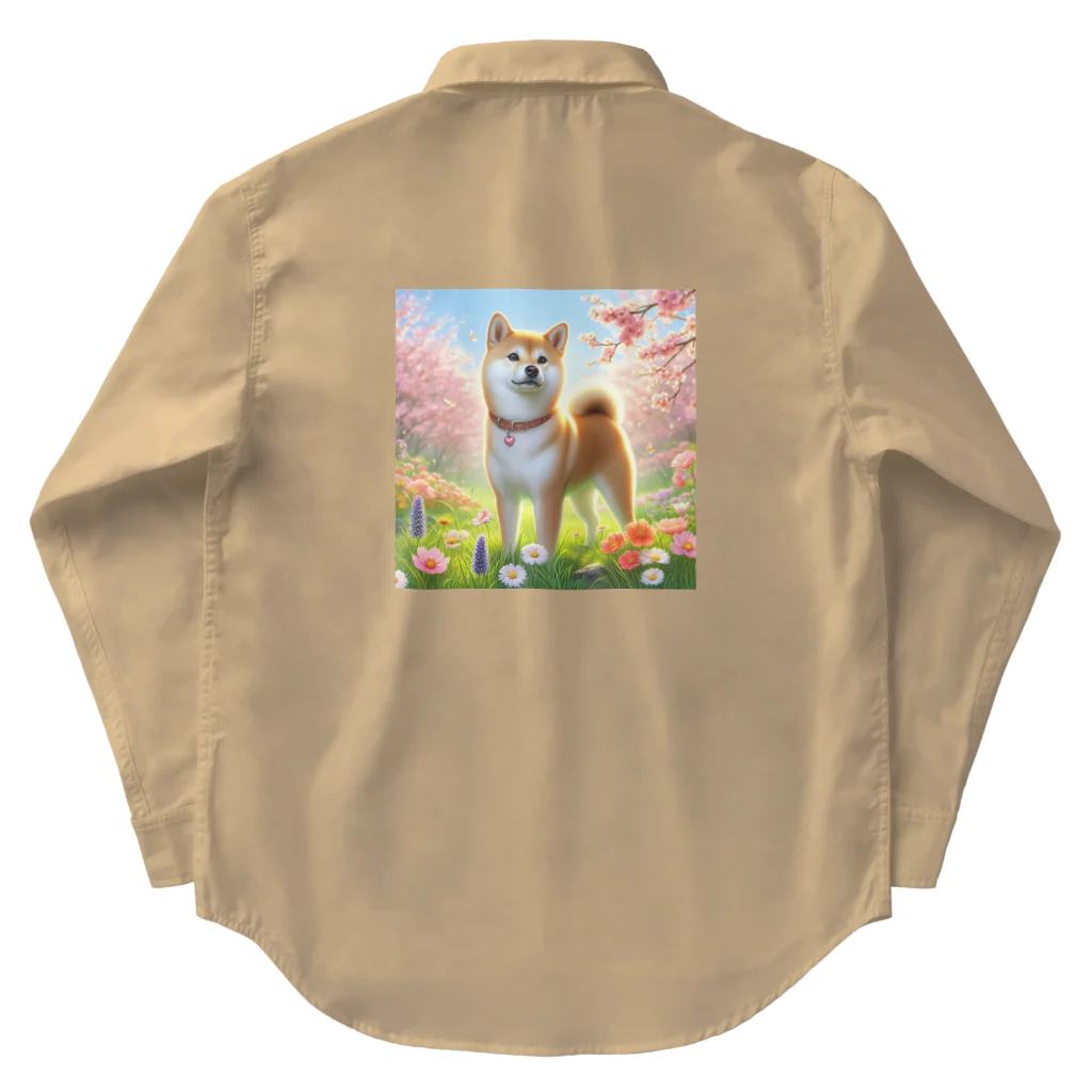 ANTARESの春の柴犬の冒険 Work Shirt