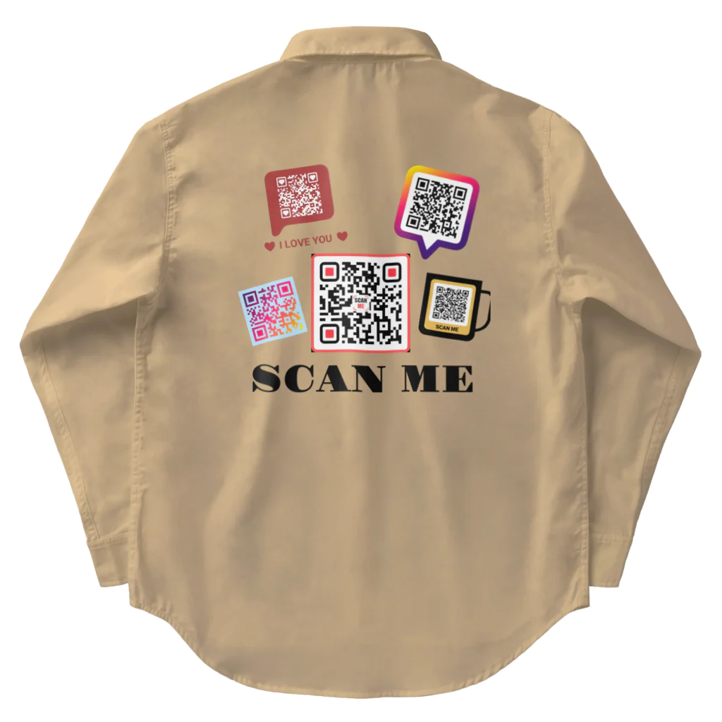 Studio L.O.LのSCAN ME いっぱいのQRコード ワークシャツ