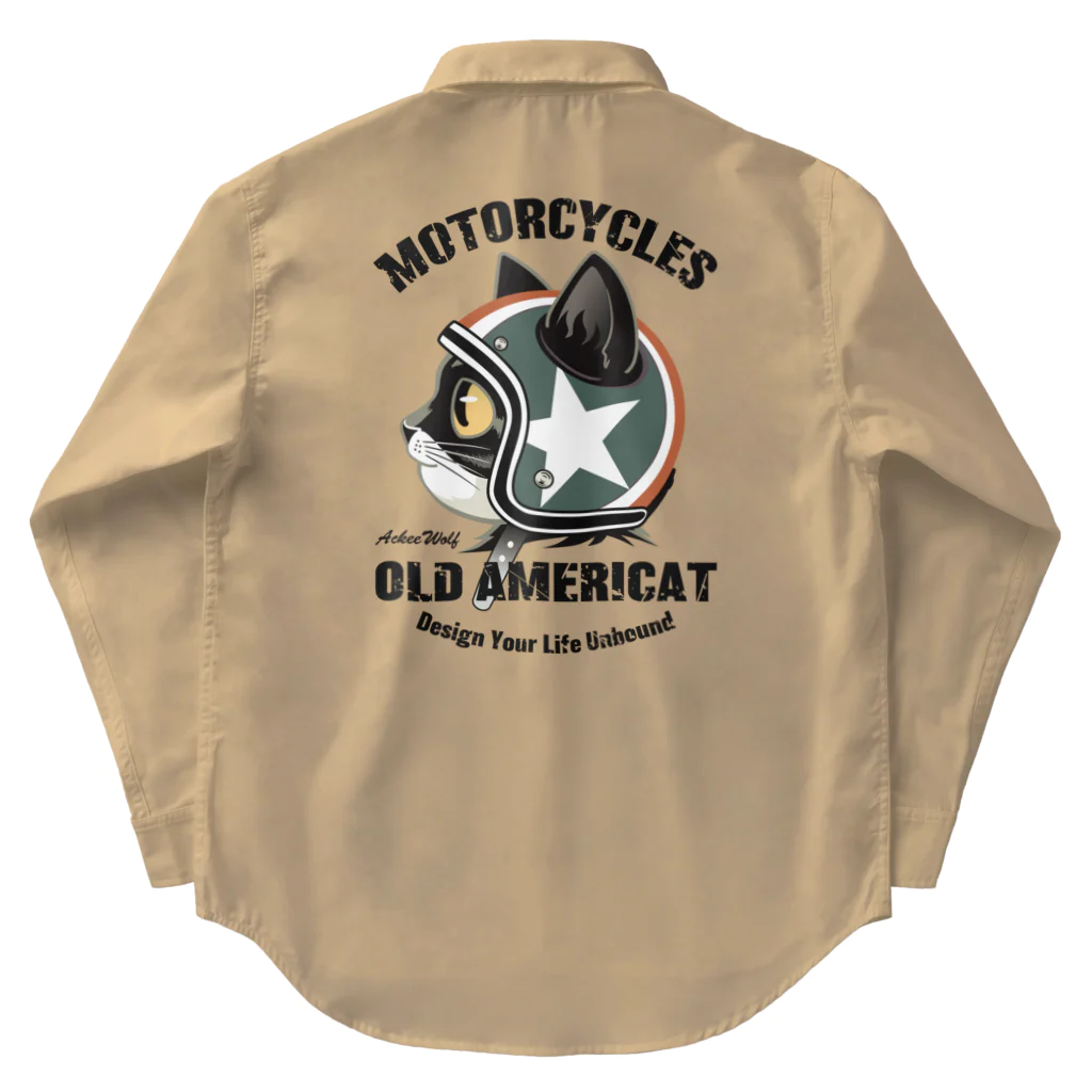 AckeeWolf Art ShopのOLD AMERICAT ワークシャツ