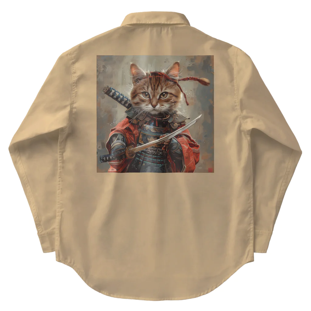 AQUAMETAVERSEの猫サムライ・ミケ　Tomoe bb 2712 Work Shirt