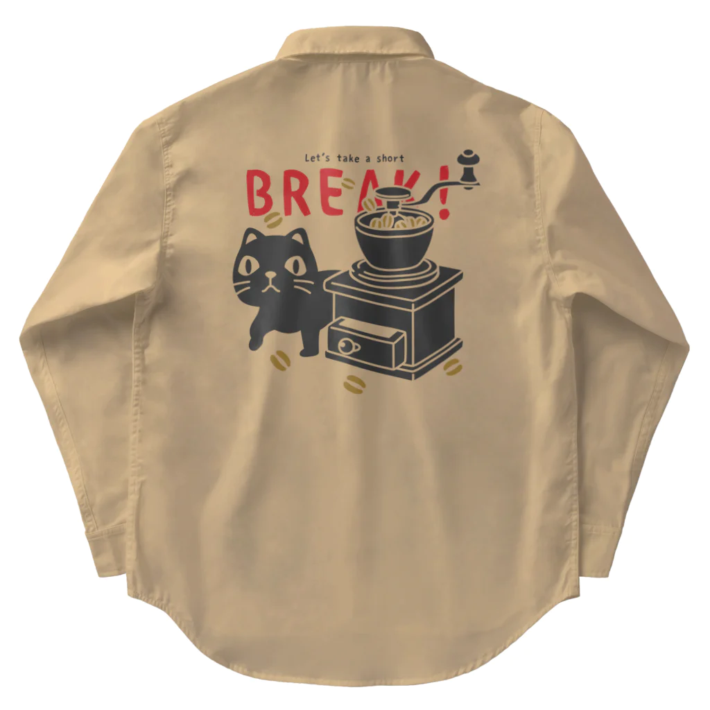 イラスト MONYAAT のやみねこのコーヒー*A Work Shirt