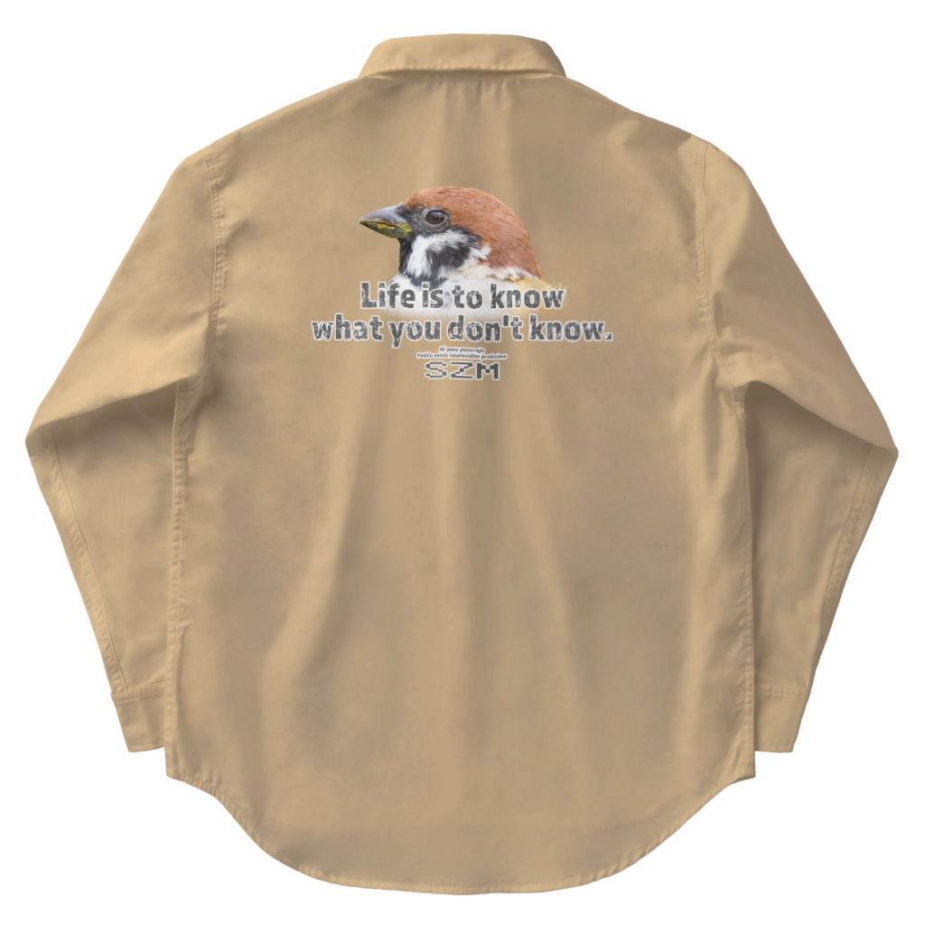 “すずめのおみせ” SUZURI店の横顔 Work Shirt